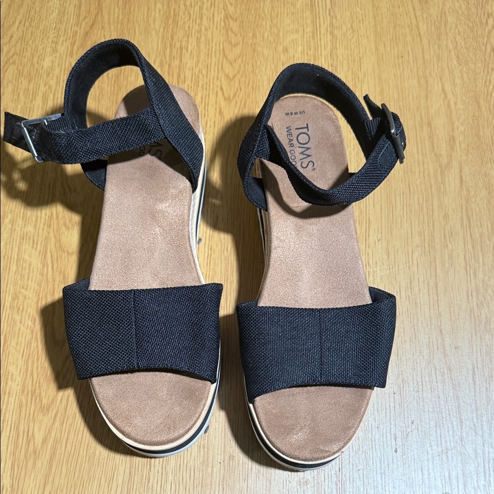 Toms Black and Tan Sandals